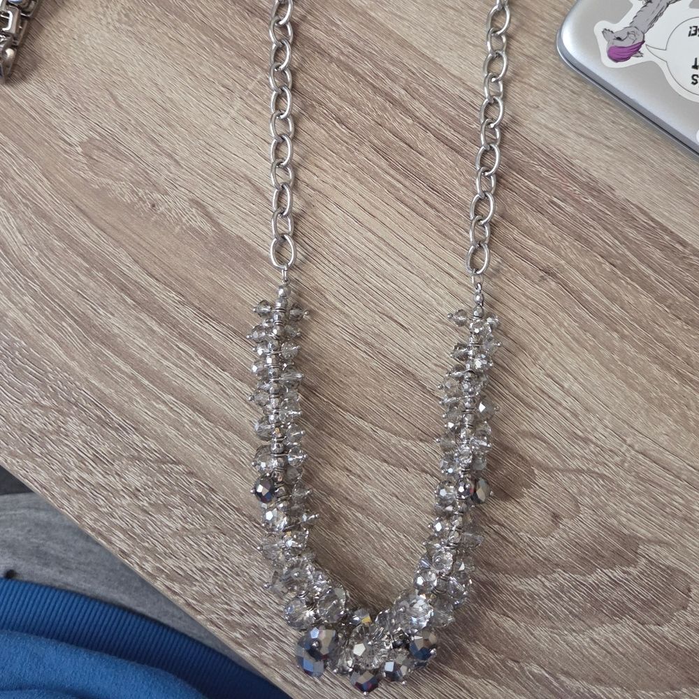 Simply Vera Vera Wang Silver Crystal Cluster Necklace